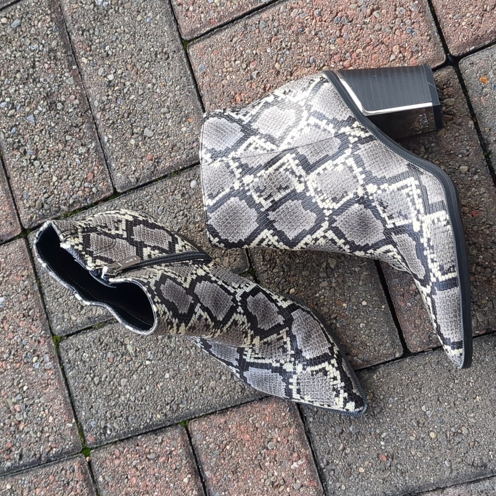 Snakeskin Patterned Booties Unworn - image 1